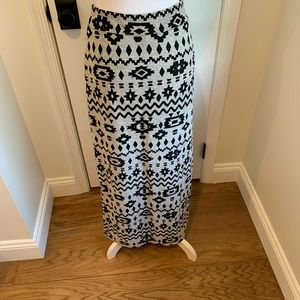 Black and Gray Winter Maxi Skirt NWOT